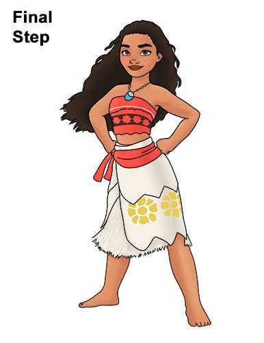 Click on the button below the picture! How to Draw Moana | Disney princess drawings, Moana ...