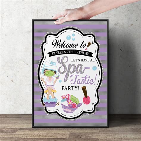 Printable Spa Party Signs Spa Party Party Signs Party Printables