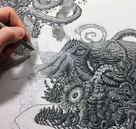 Artist Draws Millions Of Dots To Form Intricate Pen Drawings That Tell