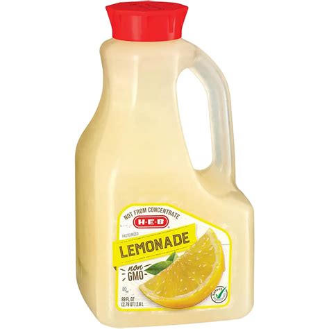 H E B Select Ingredients Lemonade Shop Juice At H E B High Fructose Corn Syrup Trans Fat