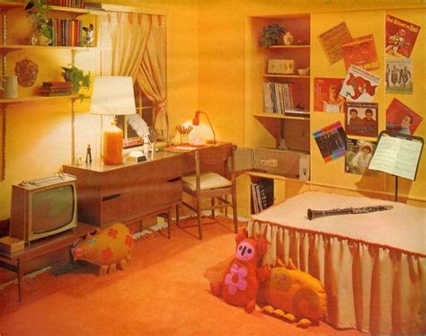 The bed wall is luminous enchantment in itself. 1960's bedroom 3 | Flickr - Photo Sharing!