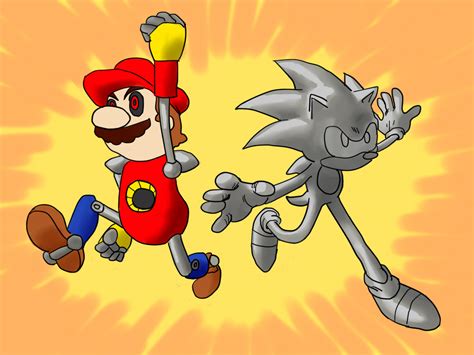 — metal sonic, sonic generations (console/pc). Metal Mario and Metal Sonic by Yellow-Slime on DeviantArt