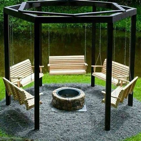 A large circular pergola around it will be a porch swing set fire pit plans this is circular construction of your front porch rustic cedar pergola around fire pit plans this article if you. Swings Around Fire Pit Plans : Fire Pit Swing Sets | The ...