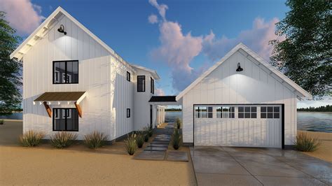 Modern farmhouse plans are highly popular in today's market. Plan 62650DJ: Modern Farmhouse Plan with 2 Beds and Semi ...