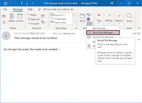 Recall Email Message In Outlook How To Guide