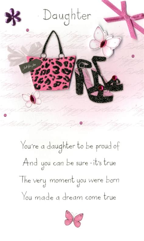 Happy Birthday Daughter Embellished Greeting Card Cards Love Kates