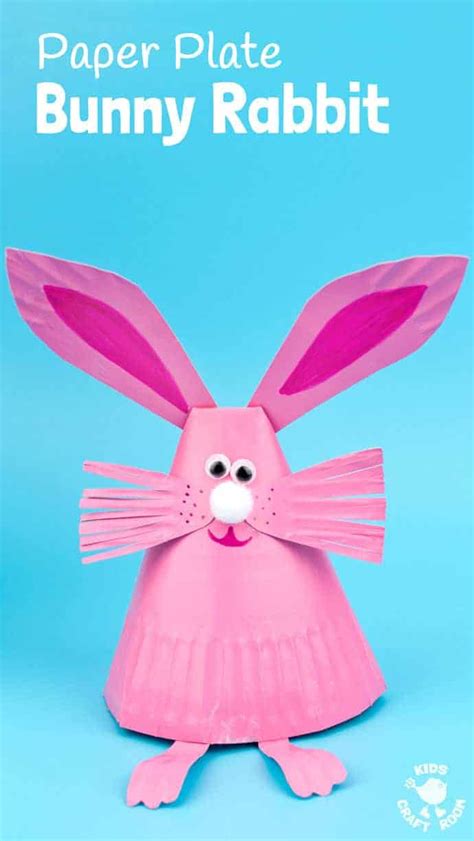 Makes the perfect easter gift for your busy little one. Adorable Paper Plate Rabbit Craft - Kids Craft Room