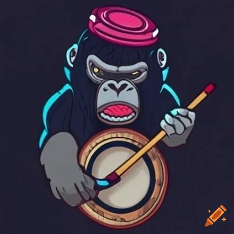 Gorilla Playing Drums On Craiyon