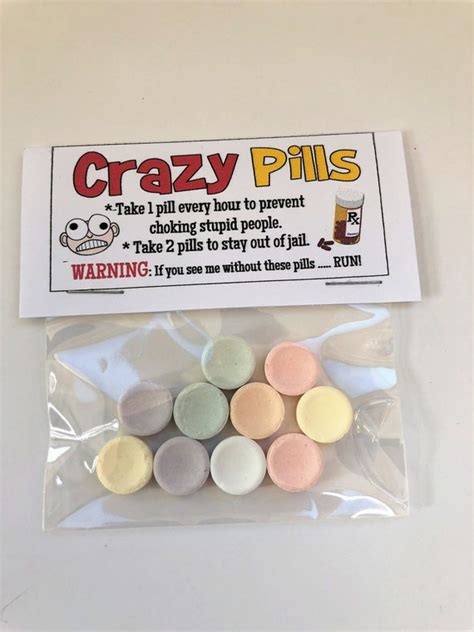 CRAZY PILLS Funny Gag Gift Bags Silly Prank Goody Bags Etsy