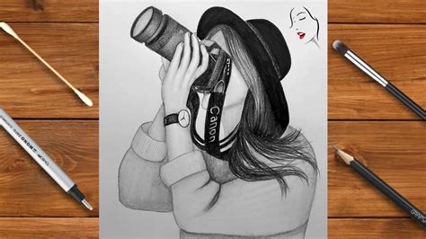 Aggregate More Than 75 Girl With Camera Sketch Best Ineteachers