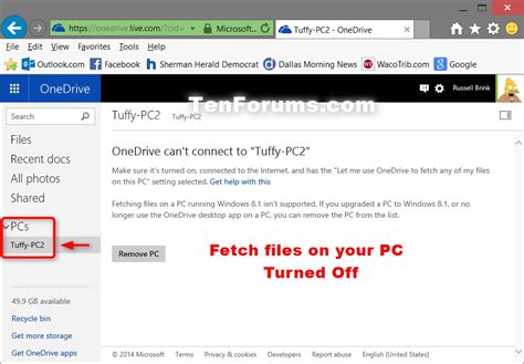 Turn On Or Off Onedrive Fetch Files In Windows Tutorials