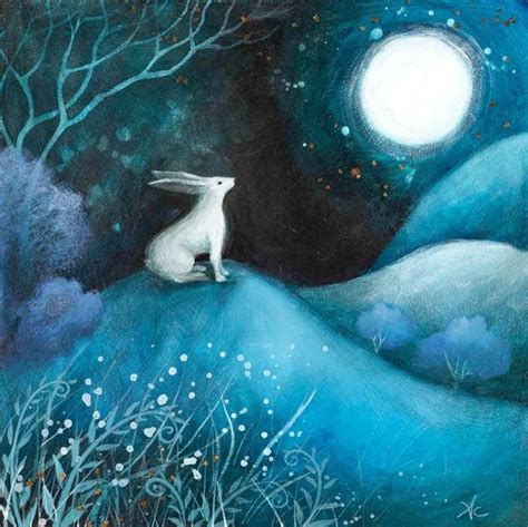 Moonbeam By Amanda Clark Fuchs Illustration Moon Gazing Hares Clark