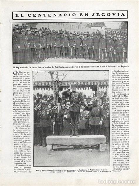 1908 Hoja Revista Segovia Academia De Artillerí Comprar Revistas Y