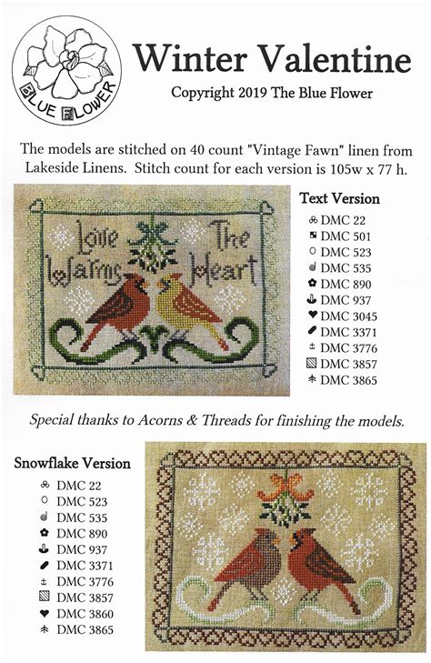 Browse by theme and level to find the design of your dreams! Counted Cross Stitch Pattern, Winter Valentine, Cardinals ...