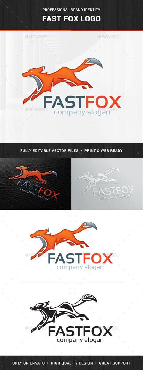 Fast Fox Logo Template Logos Logo Branding Branding Design Brand