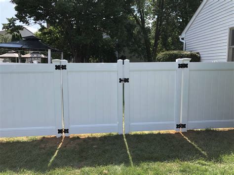 White Vinyl Fence And Gate Inspiration For Low Maintenance Privacy And