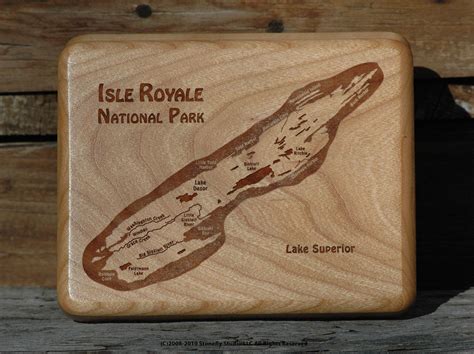 Isle Royale National Park River Map Fly Box Personalized Custom