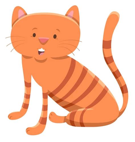 Color Image Of Cartoon Red Cat On White Background Pets Vector