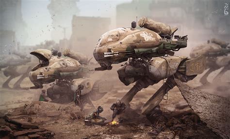 Wallpaper Futuristic Vehicle War Artwork Soldier Science Fiction