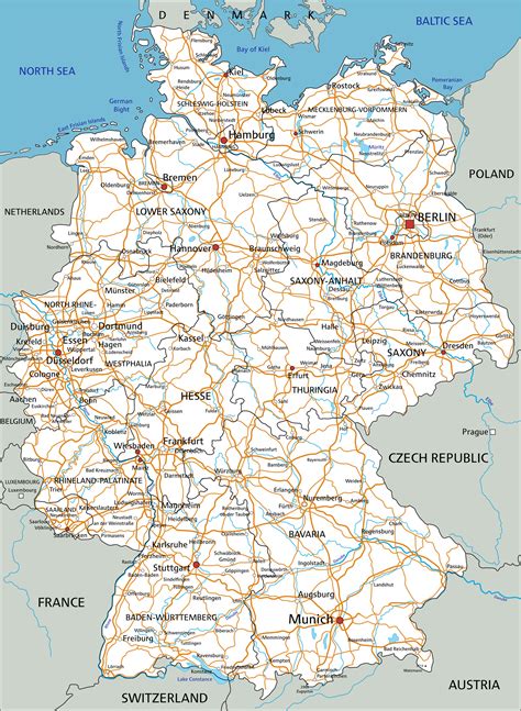 Detailed Clear Large Road Map Of Germany Ezilon Maps Gambaran