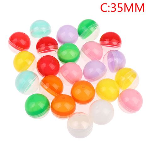 Senia 100pcs Plastic Empty Toy Vending Capsules Half Clear Half Color Round Ball Lazada Ph