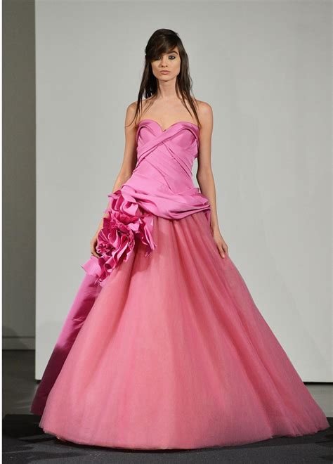 Nice Day For A Pink Wedding Vera Wang Debuts Colorful Bridal Collection