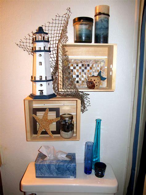 Beach Themed Shelves I Just Finished In My Bathroom Beach