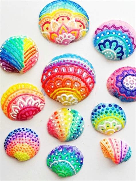 How To Make Painted Sea Shells Using Puffy Paint Seashells
