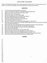 Images of Class Reunion Games Questionnaire