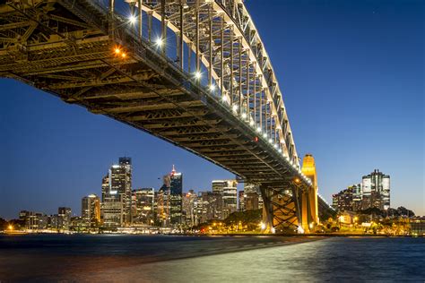 Pictures Sydney Australia Bridge Bay Night Street Lights Houses