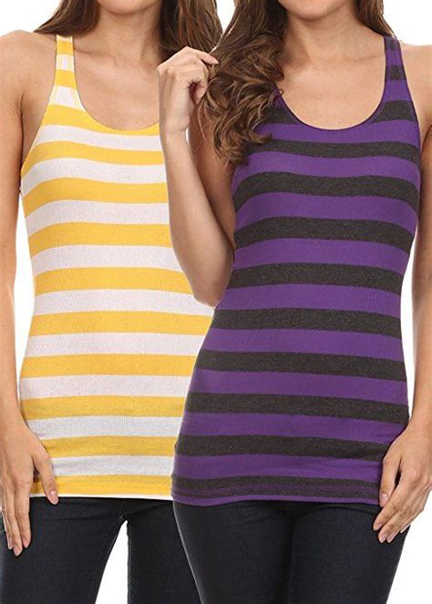 Womens Racerback Tank Top Long Tunic Cotton Ribbed Jersey Tank Top