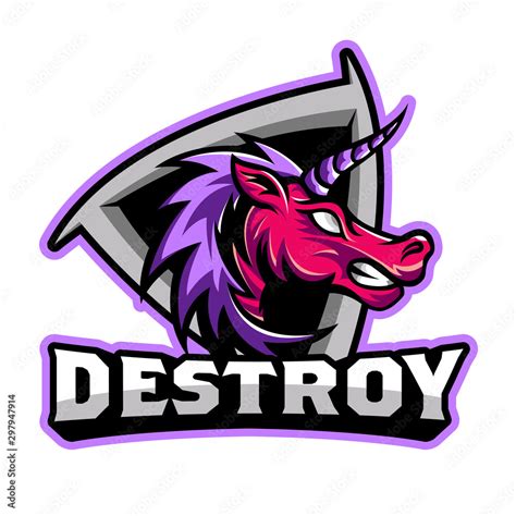 Angry Unicorn Art Design Vector Logo Stock Vector Adobe Stock