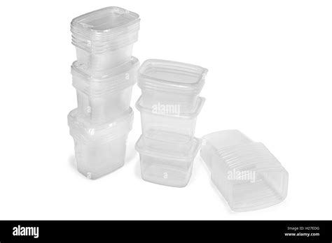 See Through Plastic Containers Isolated On White Background Stock Photo Alamy