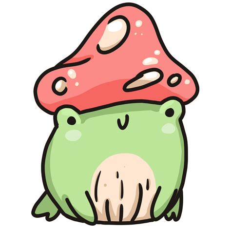 Cute Frog Drawing With Mushroom Hat Mexican Style Outdoor Kitchen