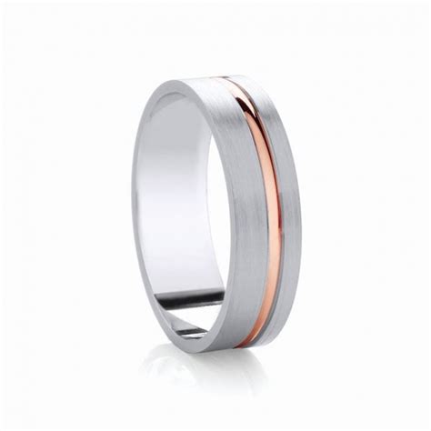 9ct White Gold And Rose Gold 6mm Fancy Wedding Ring Wedding Rings From