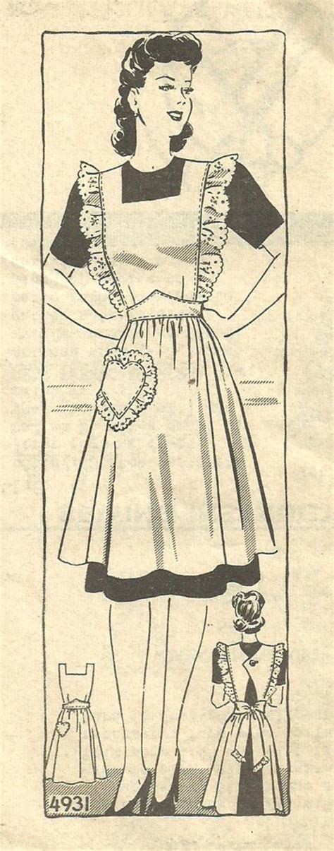 Vintage 40s Mail Order Sewing Pattern Anne Adams 4930 Apron