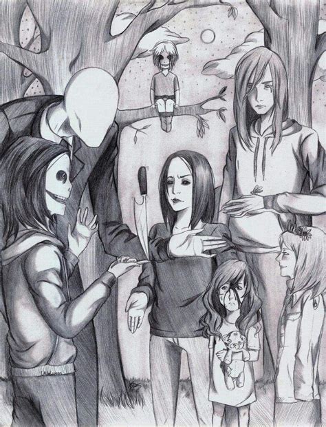 La Creepy Familia Dibujo A Lapiz Terror Amino
