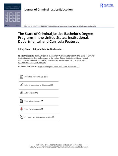 Pdf The State Of Criminal Justice Bachelor Degree Programs In The