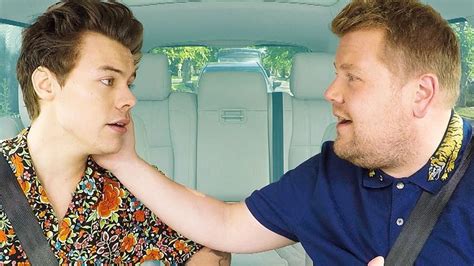 watch access hollywood interview harry styles and james corden s carpool karaoke kiss