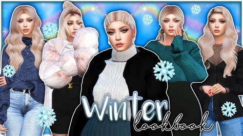 ️ Cc Links Winter Lookbook Sims 4 Lookbook Youtube