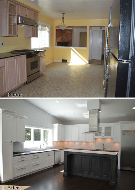 Before And After Home Renovation Transitional Kitchen Modern Kitchen