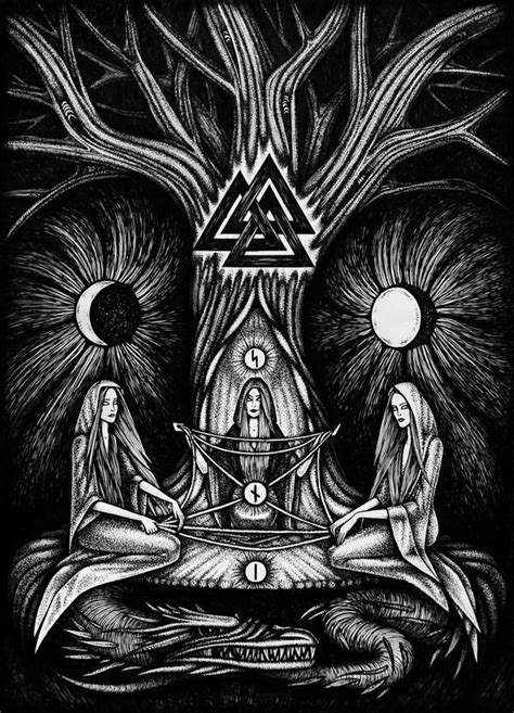 the norns~ urd {what once was} verdandi {what is coming into being} skuld { what shall be