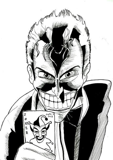 The Joker Portrait Line Art By Cornycartoons On Deviantart