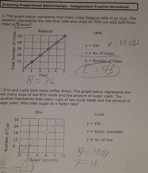 Graphing Proportional Relationships Worksheet With Answers