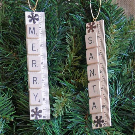 Recycled Scrabble Tile Christmas Ornament 700 Via Etsy Christmas