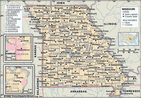 Map Of Missouri Counties With Cities