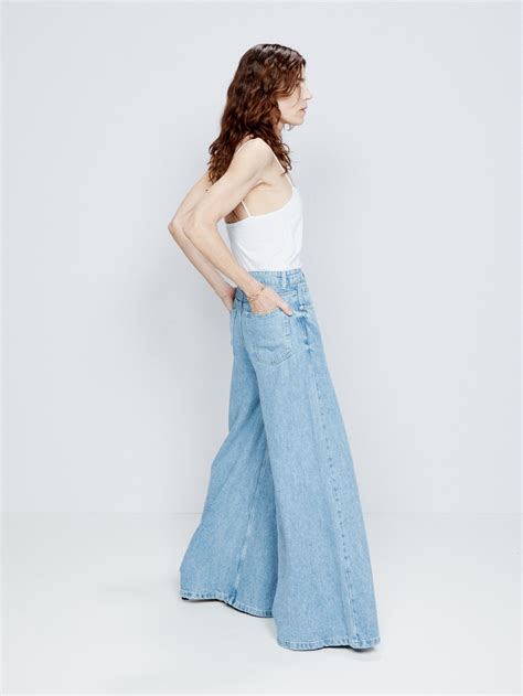 Blue Stride Lyocell Wide Leg Jeans Raey Matchesfashion Us