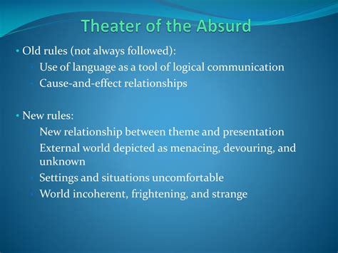 🌈 Theatre Of The Absurd Characteristics The Theatre Of The Absurd Or Absurdism 2022 11 17