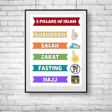 5 Pillars Of Islam Print Islamic Kids Printables Islamic Print Islamic