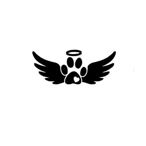 Angel Furbaby Animal Paw Vinyl Decal Halo Wings Animal Etsy In 2021